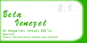 bela venczel business card